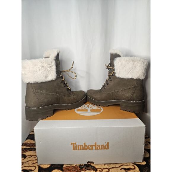 New Timberland Courmayeur Valley 6 inc Shearling Waterproof Boots US 10 Olive - Picture 5 of 8